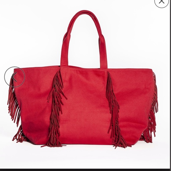 M.I.L.A. Canvas bag with leather fringe - Picture 2 of 4